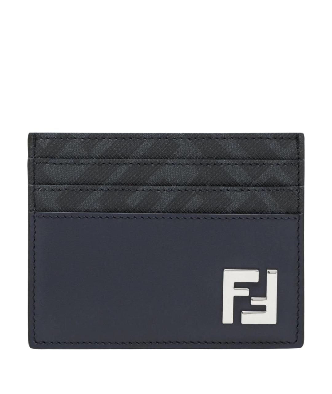 FENDI Синий кожаный кардхолдер, фото 1