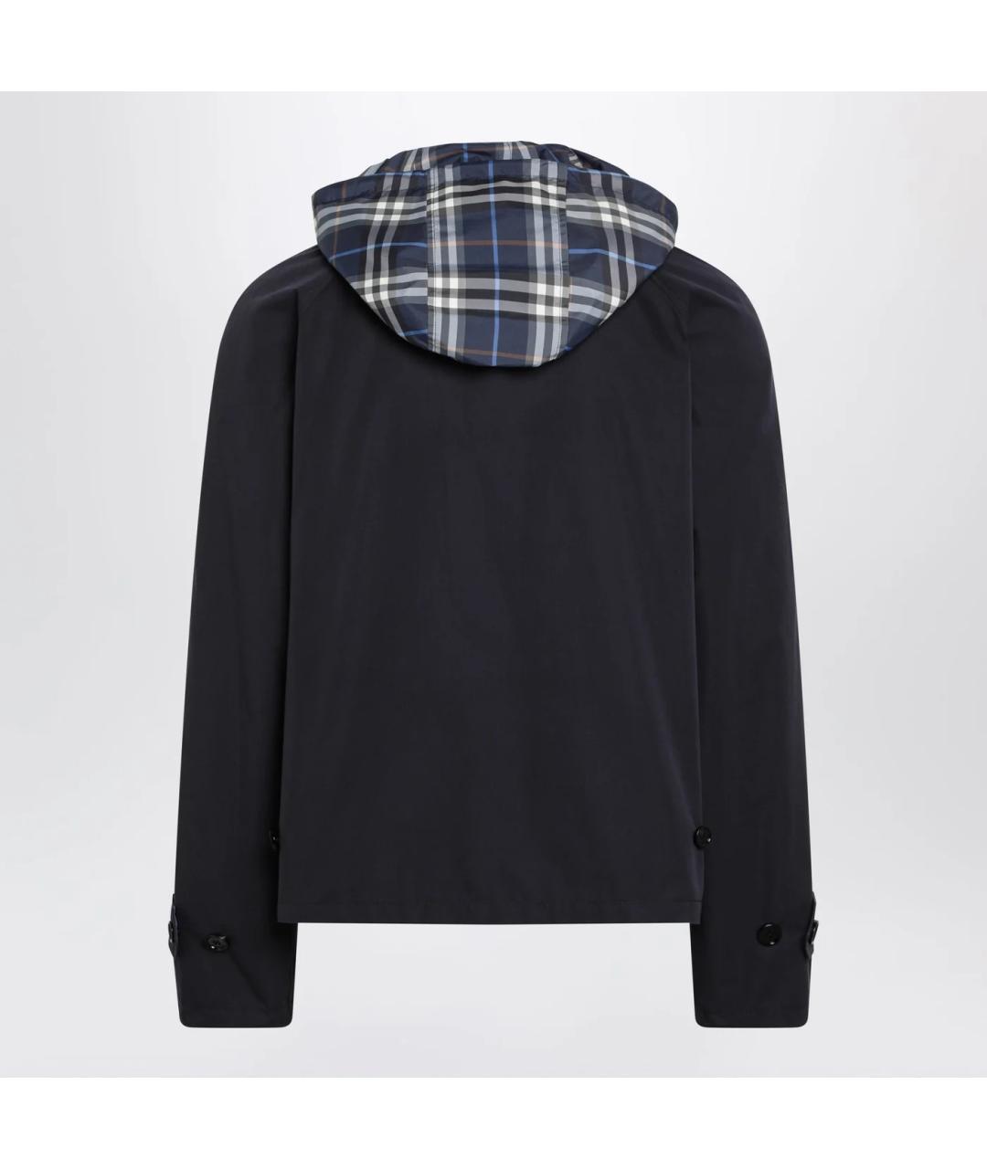BURBERRY Темно-синяя хлопковая куртка, фото 2