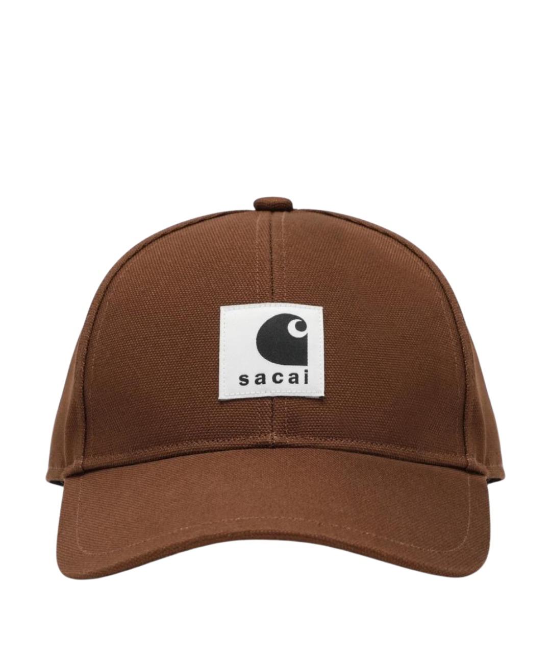 SACAI Коричневая хлопковая кепка/бейсболка, фото 1