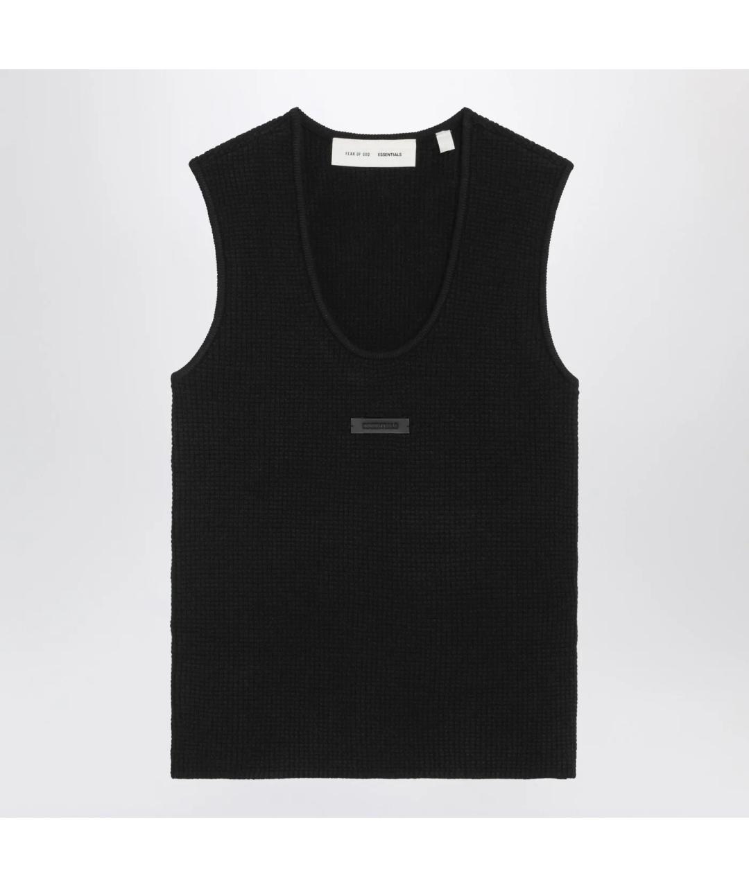 FEAR OF GOD ESSENTIALS Черная хлопковая майка, фото 3