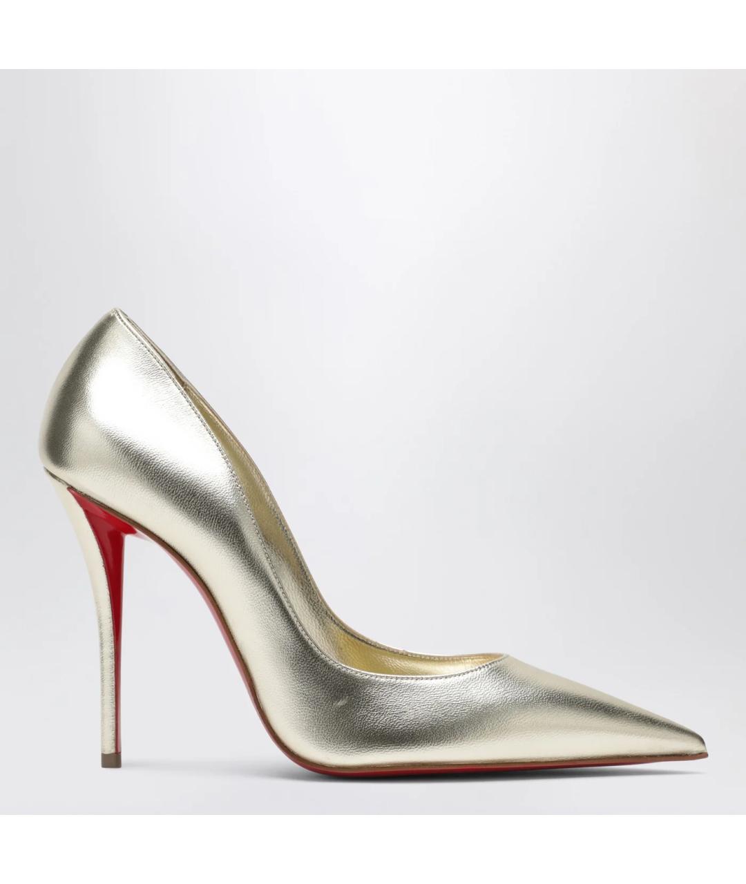CHRISTIAN LOUBOUTIN Серебряные кожаные туфли, фото 3