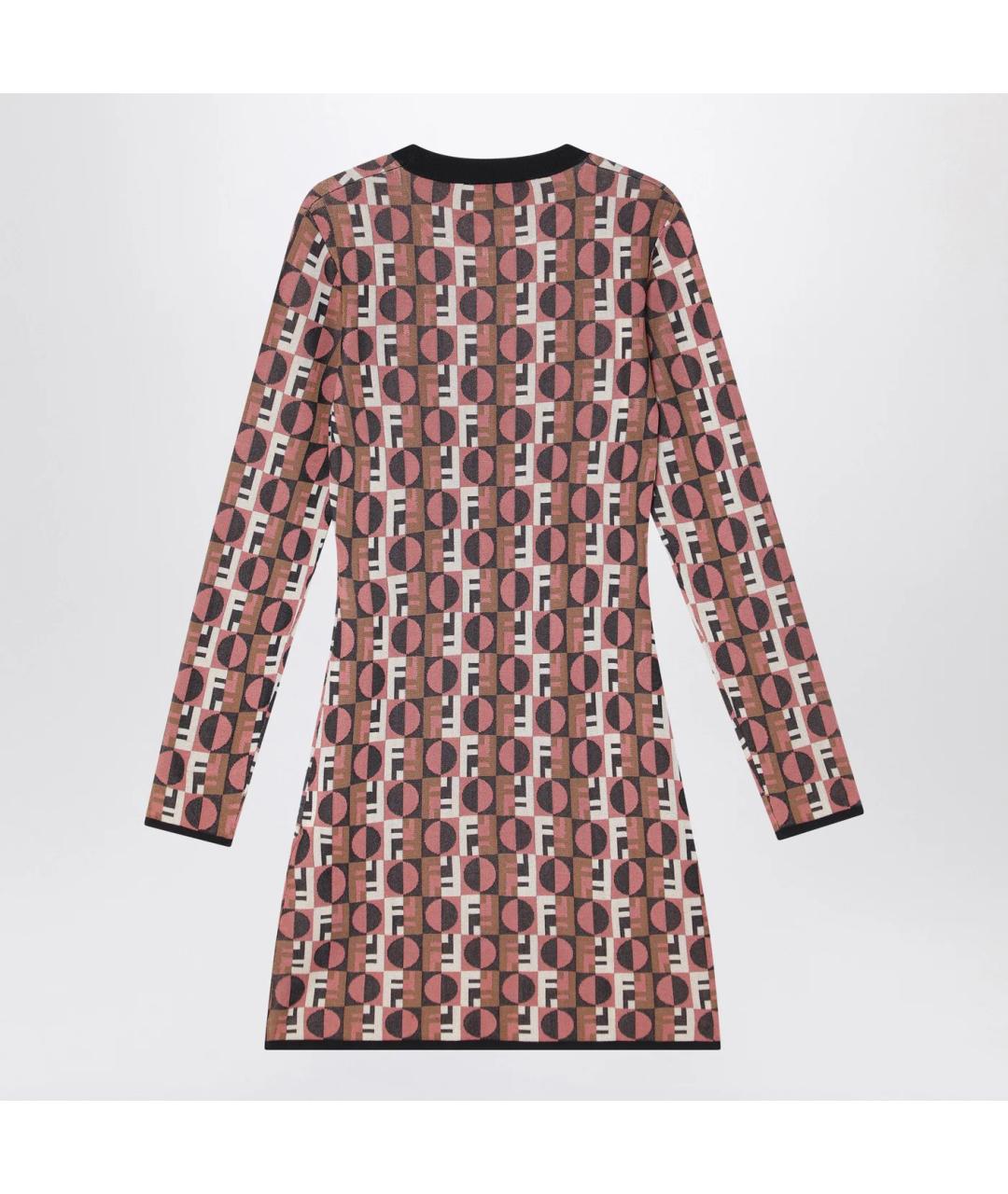 FENDI Розовое хлопковое повседневное платье, фото 2