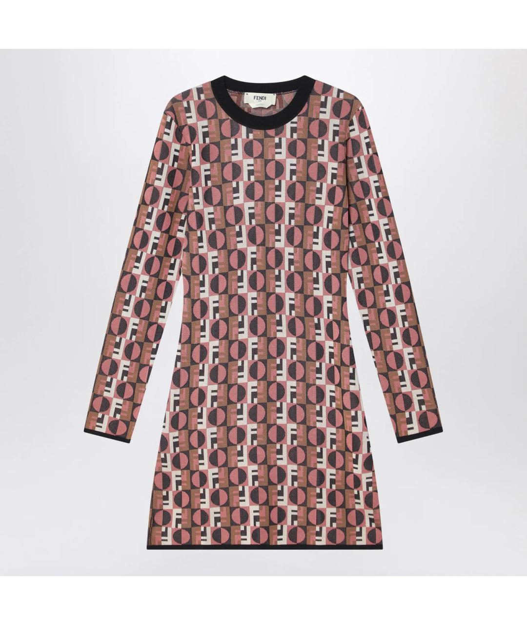 FENDI Розовое хлопковое повседневное платье, фото 3