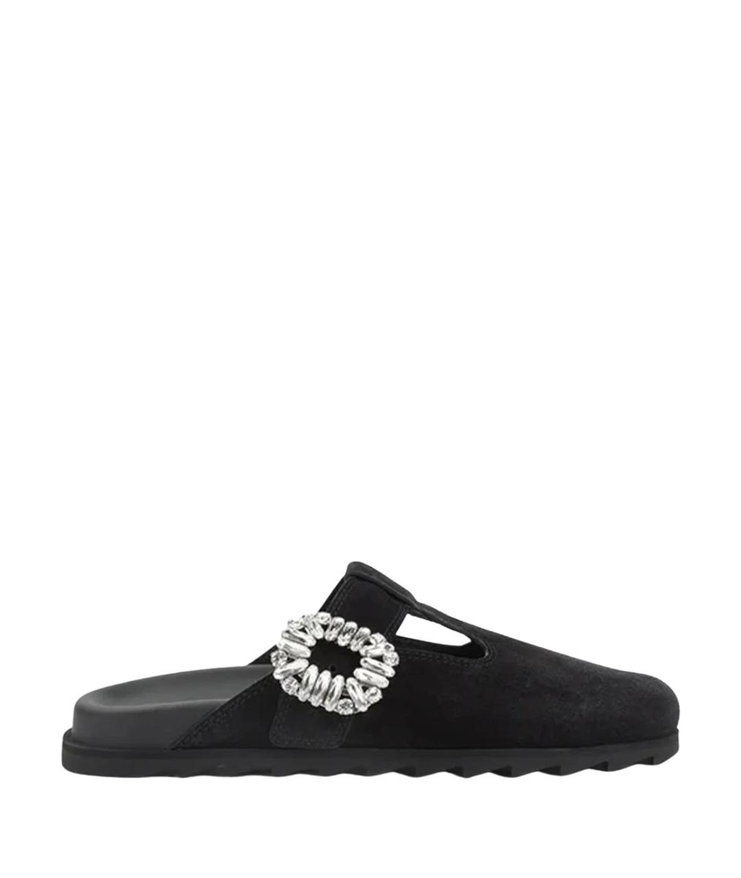 ROGER VIVIER Черные замшевые сабо, фото 1
