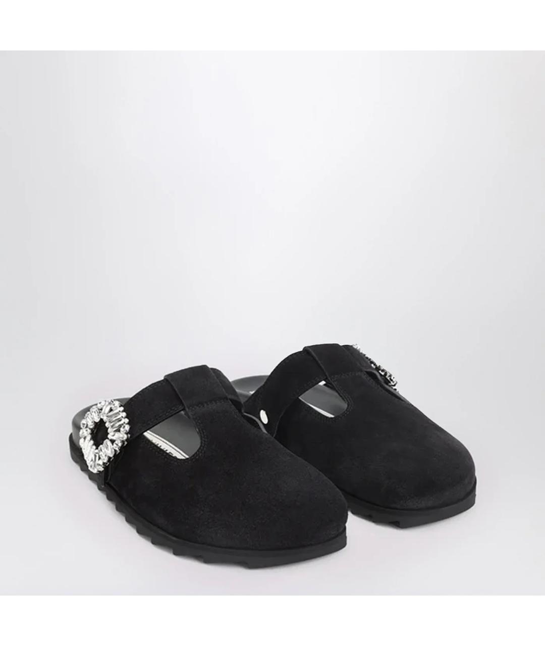 ROGER VIVIER Черные замшевые сабо, фото 2