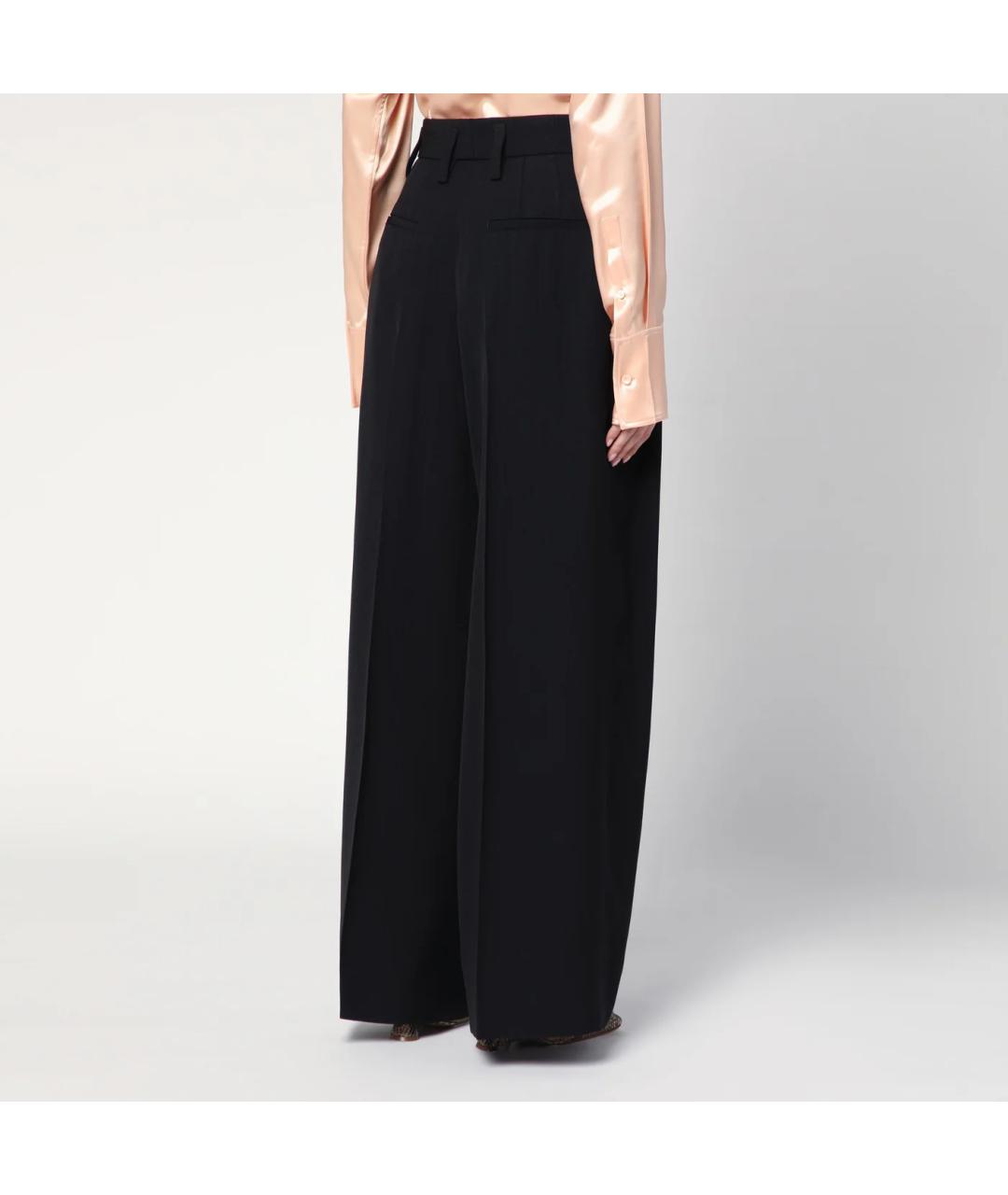 JIL SANDER Черные шелковые брюки широкие, фото 2