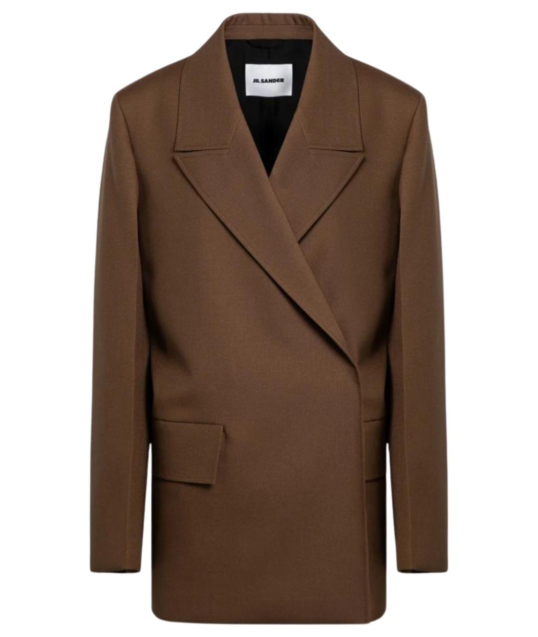 JIL SANDER Коричневый шерстяной жакет/пиджак, фото 1