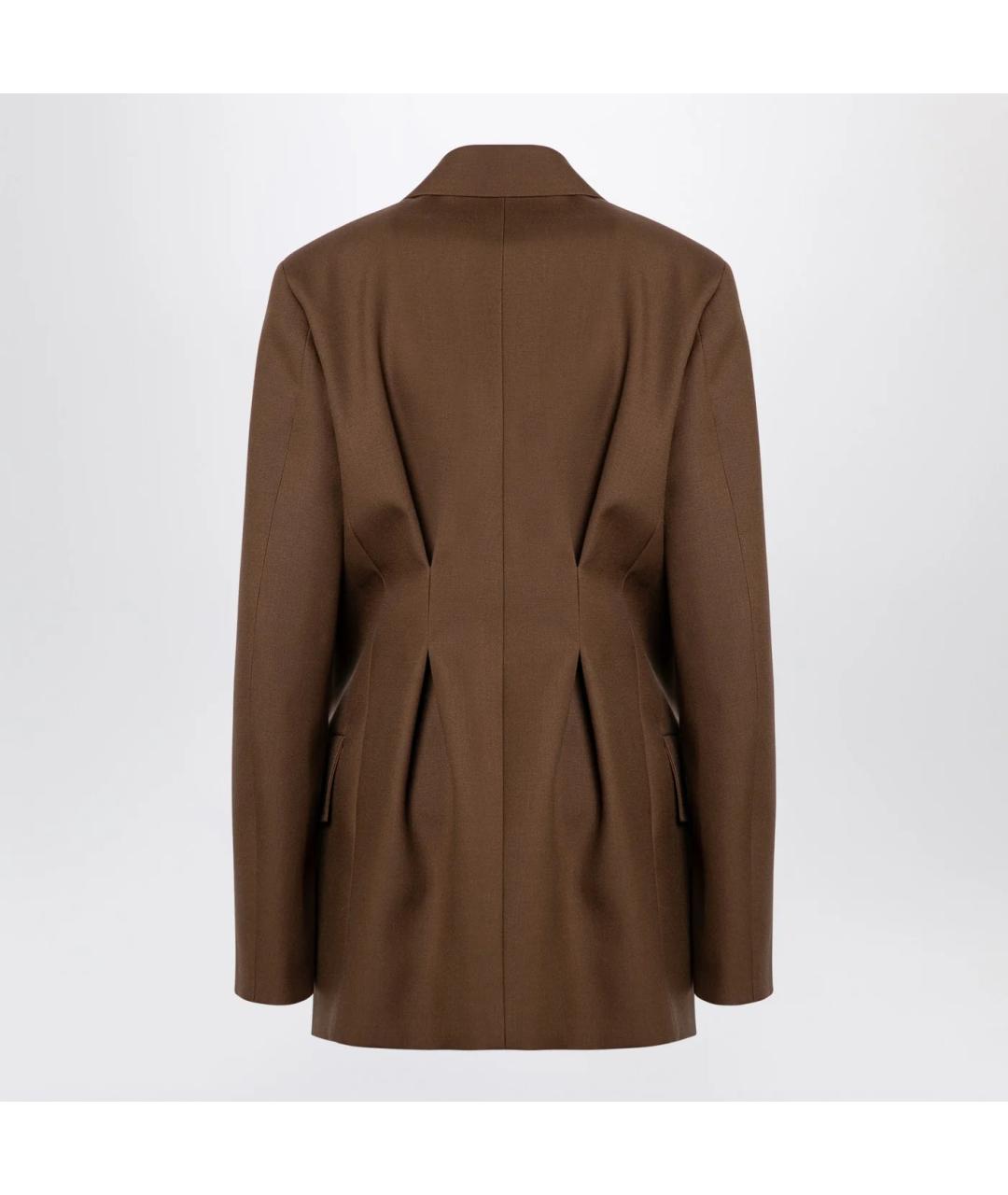 JIL SANDER Коричневый шерстяной жакет/пиджак, фото 2