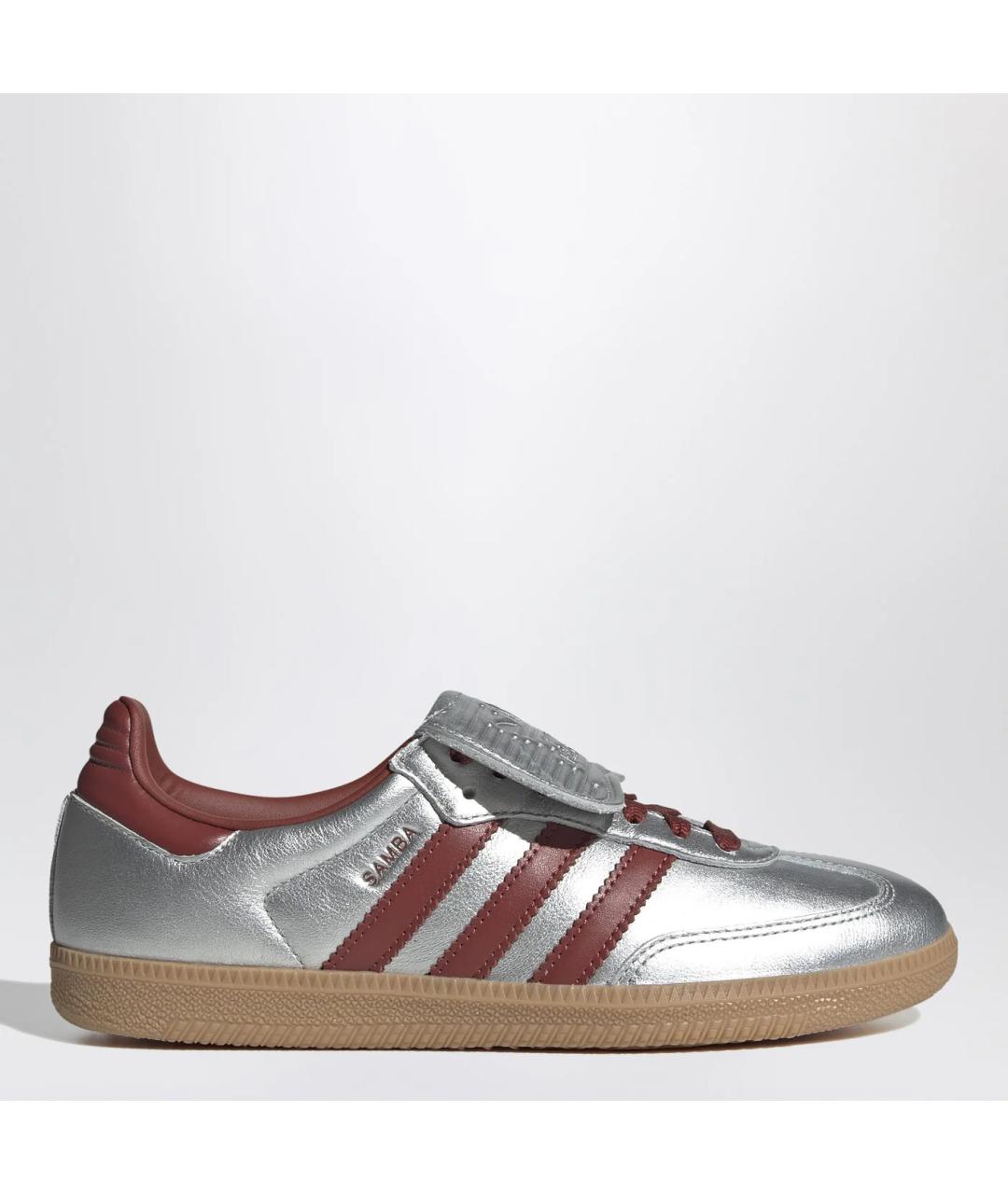 ADIDAS Серебряные кожаные кеды, фото 3