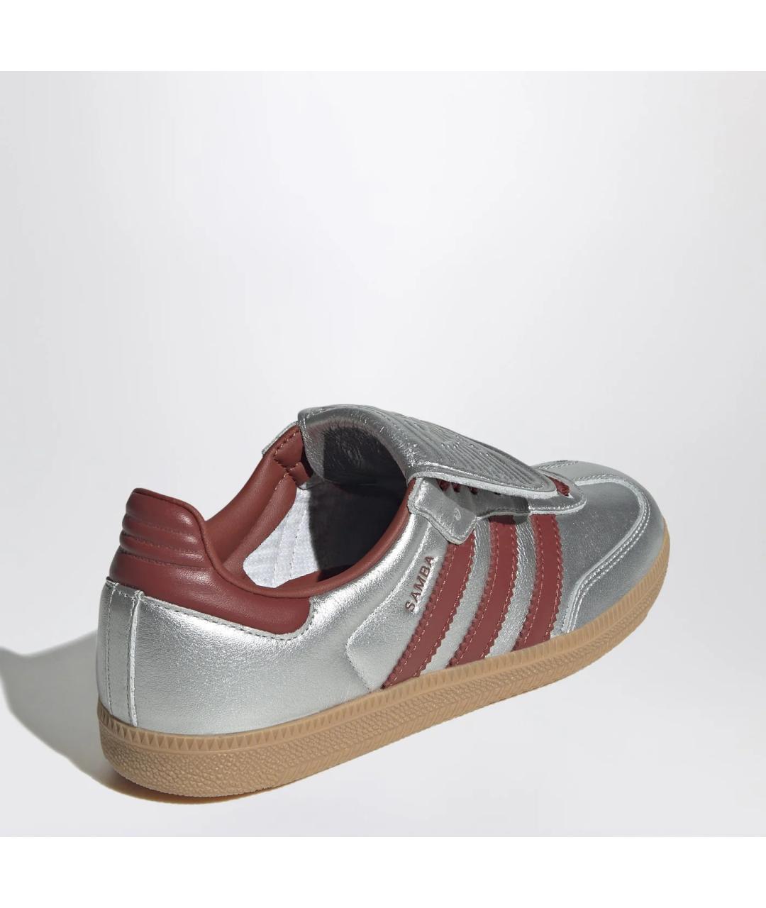ADIDAS Серебряные кожаные кеды, фото 2