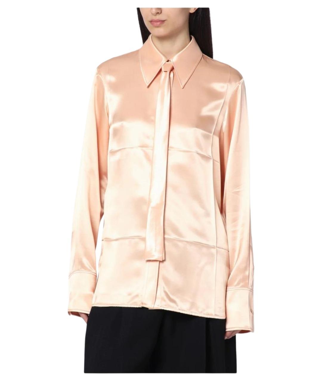 JIL SANDER Розовая шелковая рубашка, фото 1
