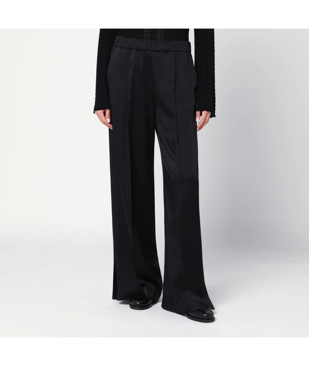 JIL SANDER Черные ацетатные прямые брюки, фото 2