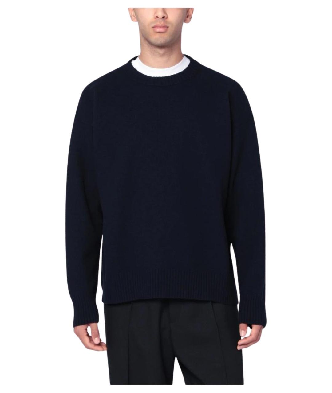 JIL SANDER Синий хлопковый джемпер / свитер, фото 1