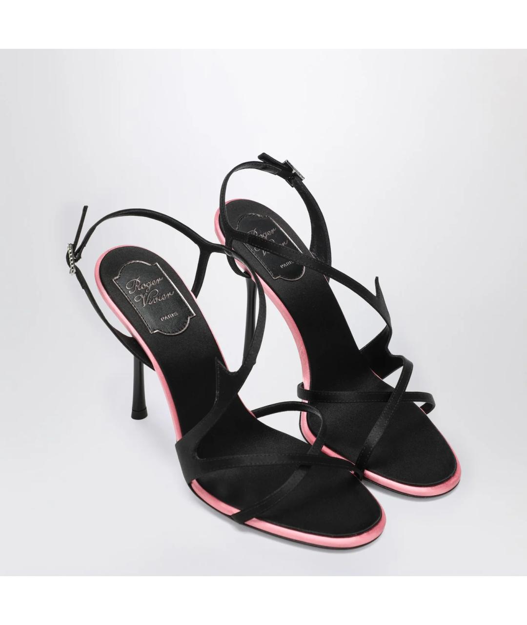 ROGER VIVIER Черные текстильные босоножки, фото 2