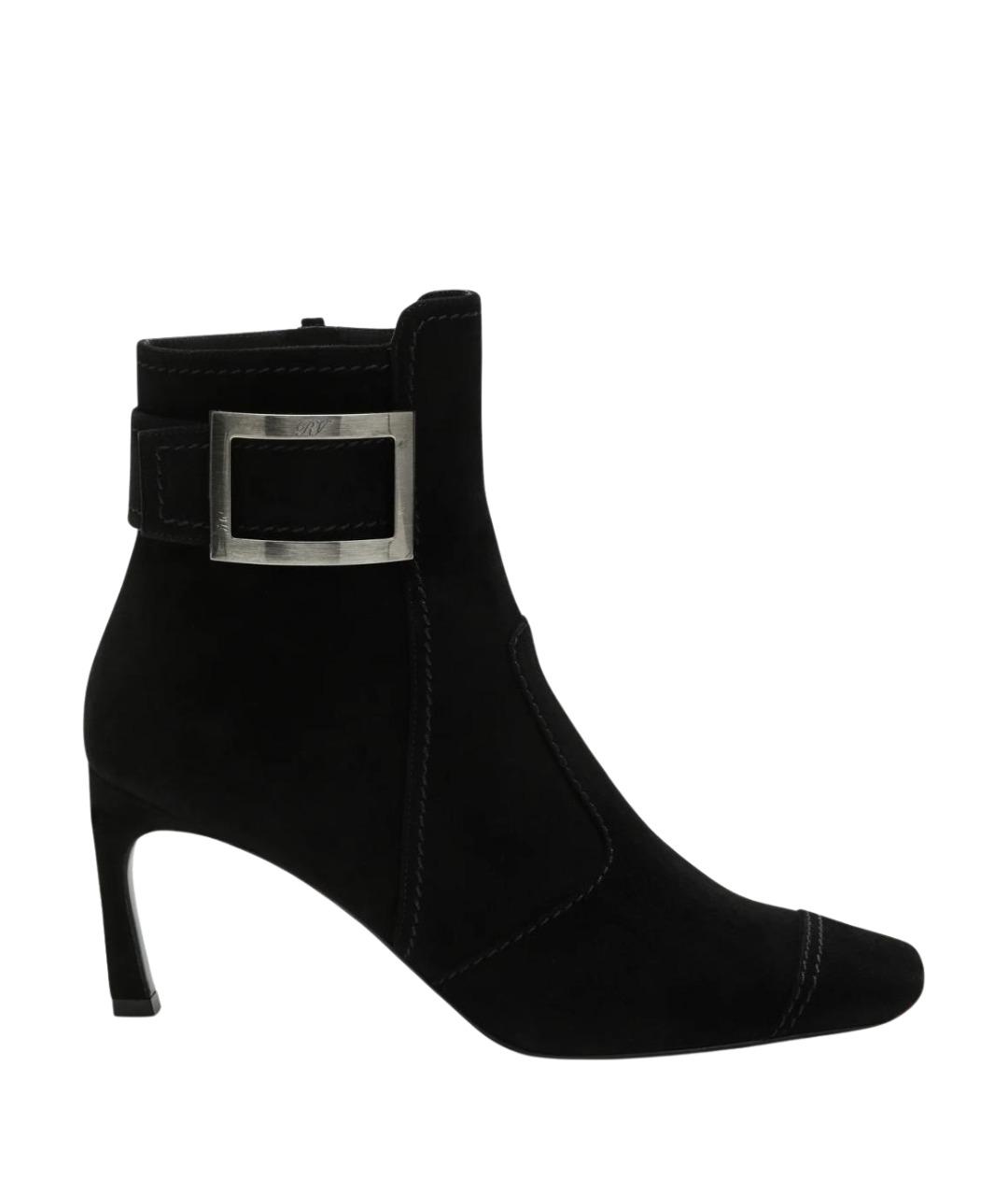 ROGER VIVIER Черные замшевые ботильоны, фото 1