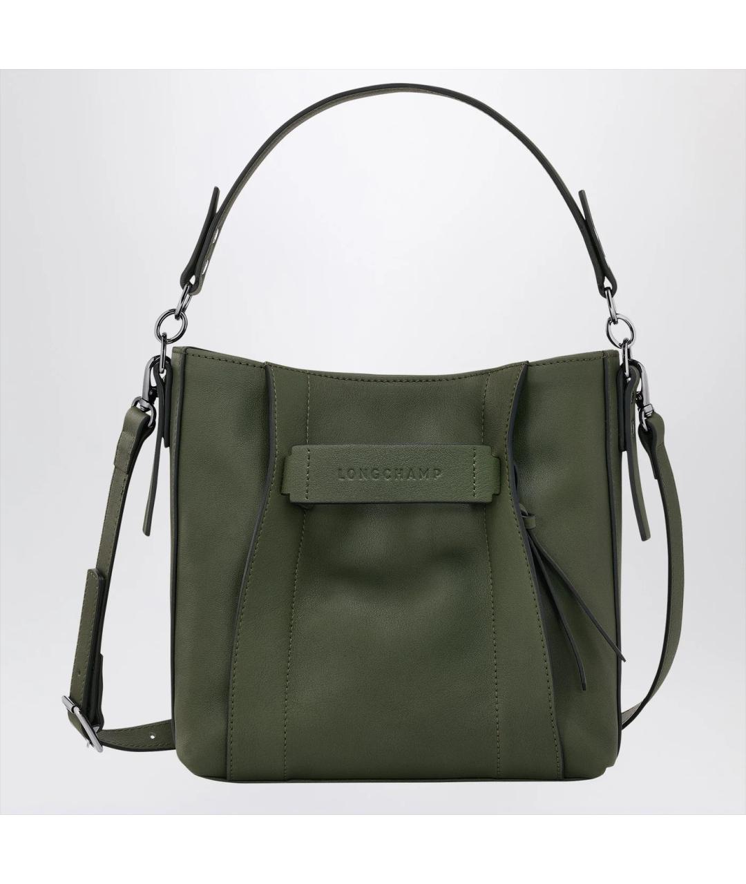LONGCHAMP Зеленая кожаная сумка через плечо, фото 3