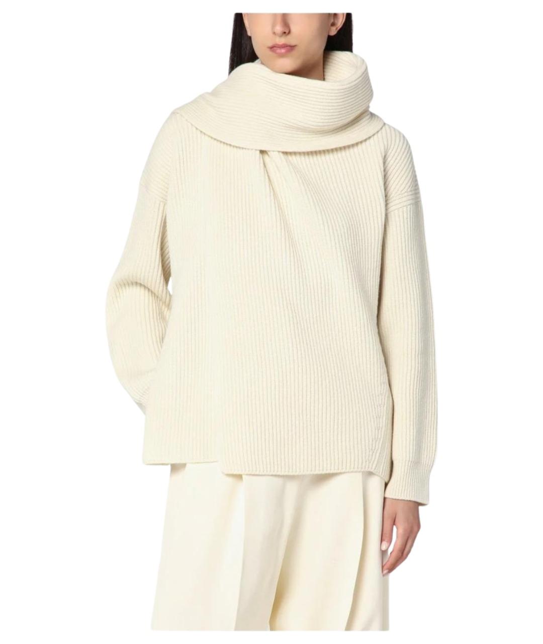 JIL SANDER Бежевый шерстяной джемпер / свитер, фото 1