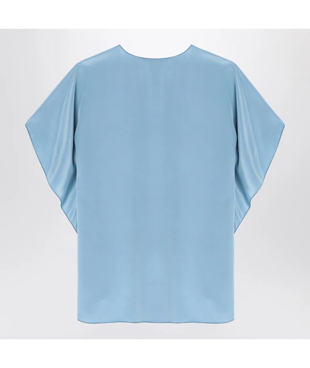 MAX MARA Голубая шелковая блузы, фото 2