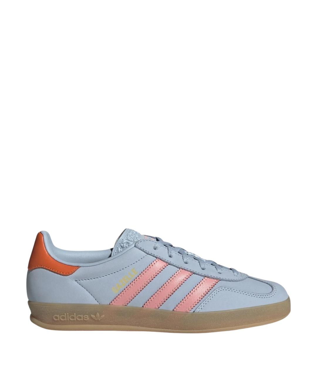 ADIDAS Голубые кожаные кеды, фото 1