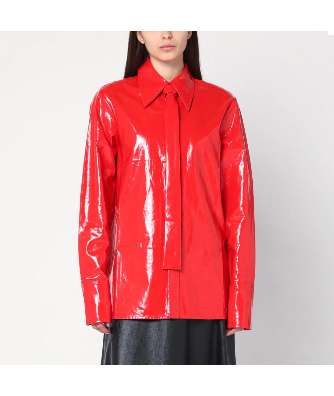 JIL SANDER Красная полиуретановая рубашка, фото 2