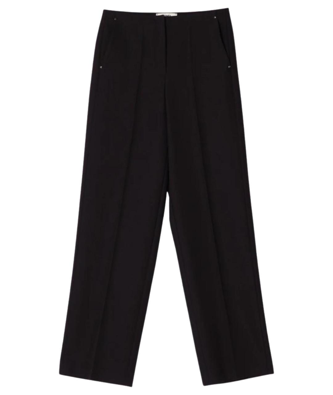 FENDI Фиолетовые шерстяные прямые брюки, фото 1