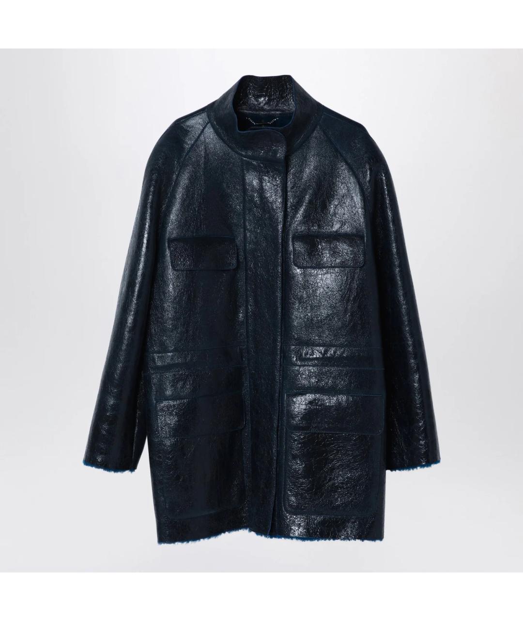 FENDI Синяя кожаная куртка, фото 3