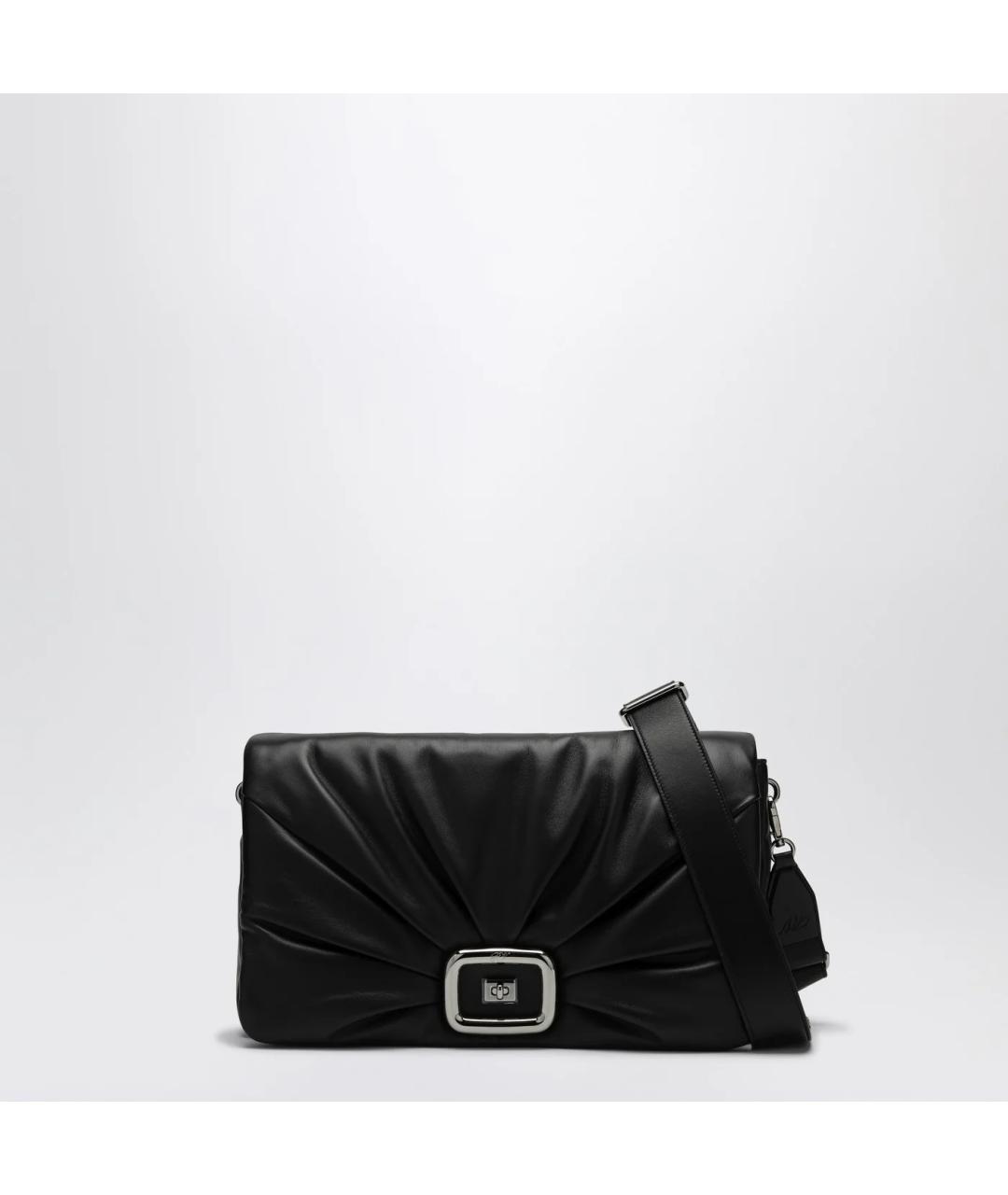 ROGER VIVIER Черная кожаная сумка через плечо, фото 3