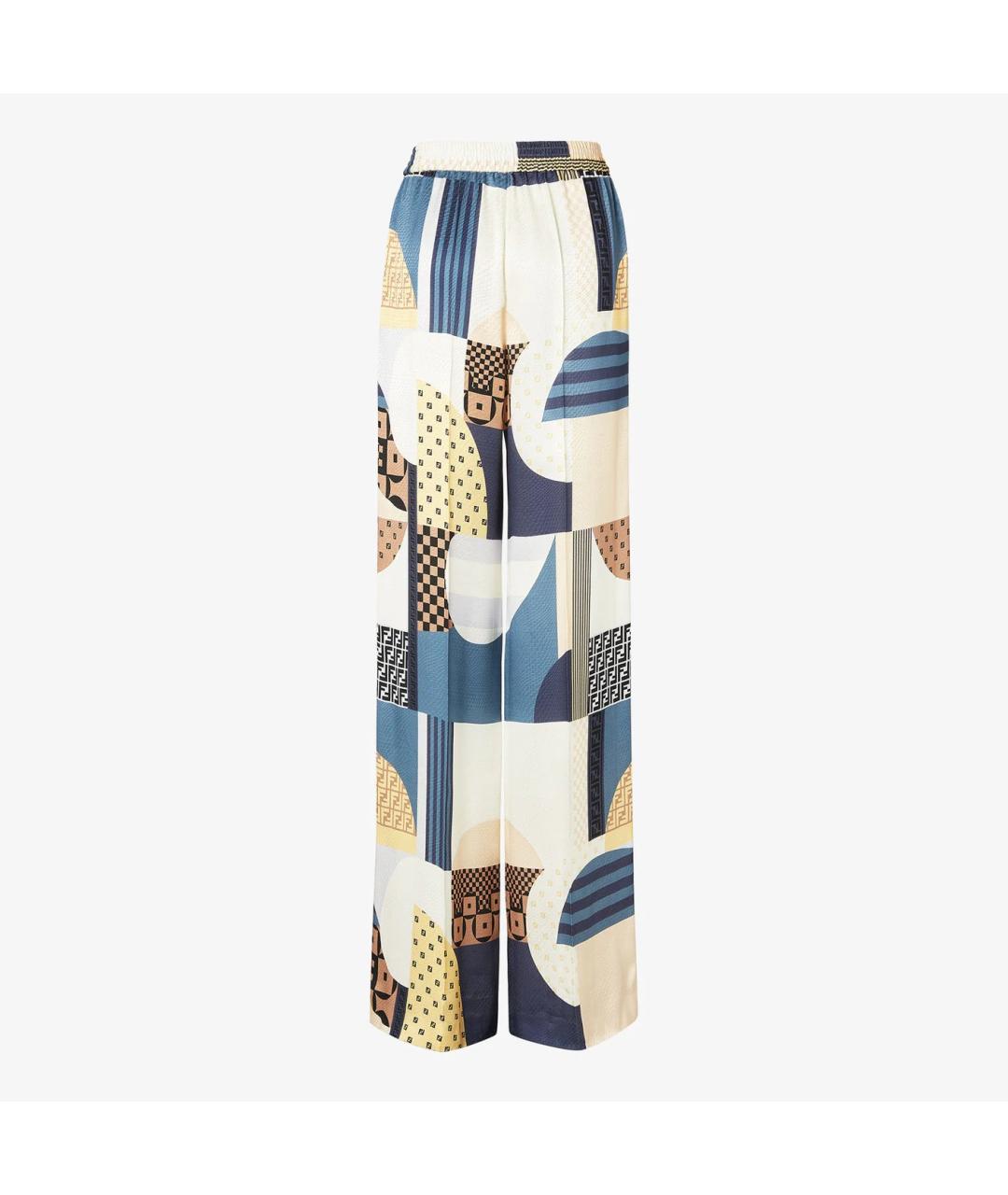 FENDI Мульти хлопковые прямые брюки, фото 2