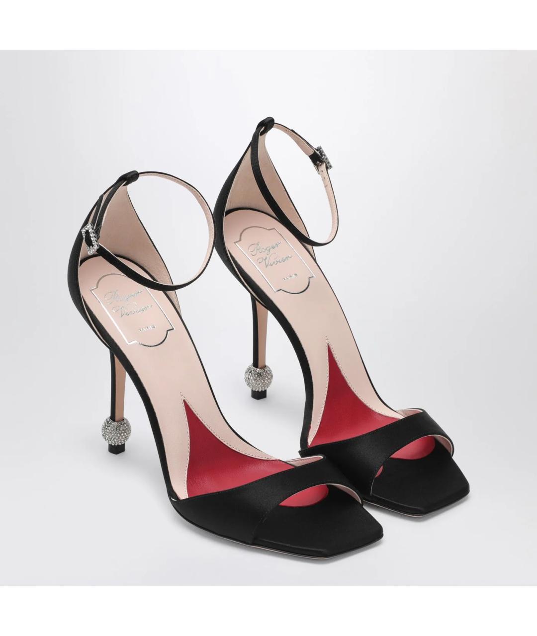 ROGER VIVIER Черные текстильные босоножки, фото 2