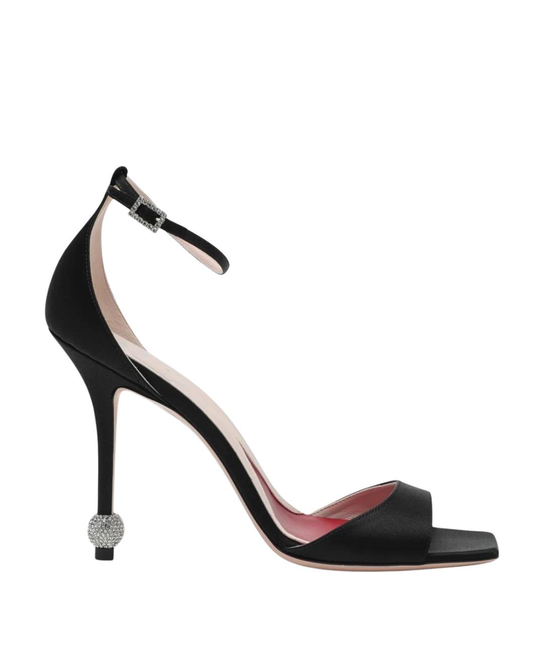 ROGER VIVIER Черные текстильные босоножки, фото 1