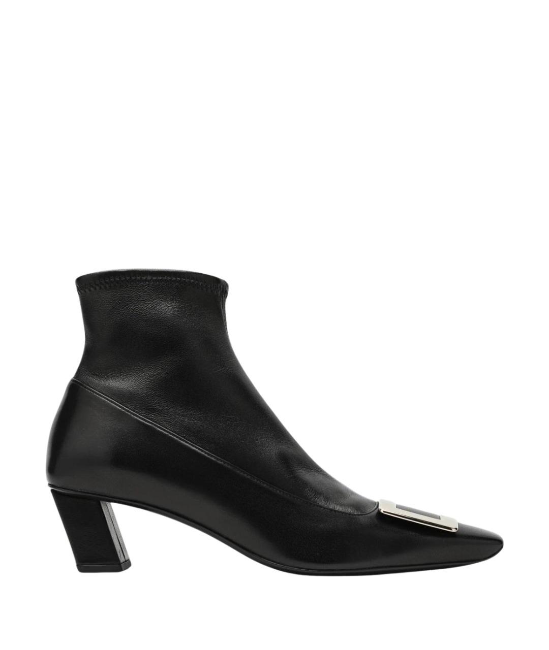 ROGER VIVIER Черные кожаные ботильоны, фото 1