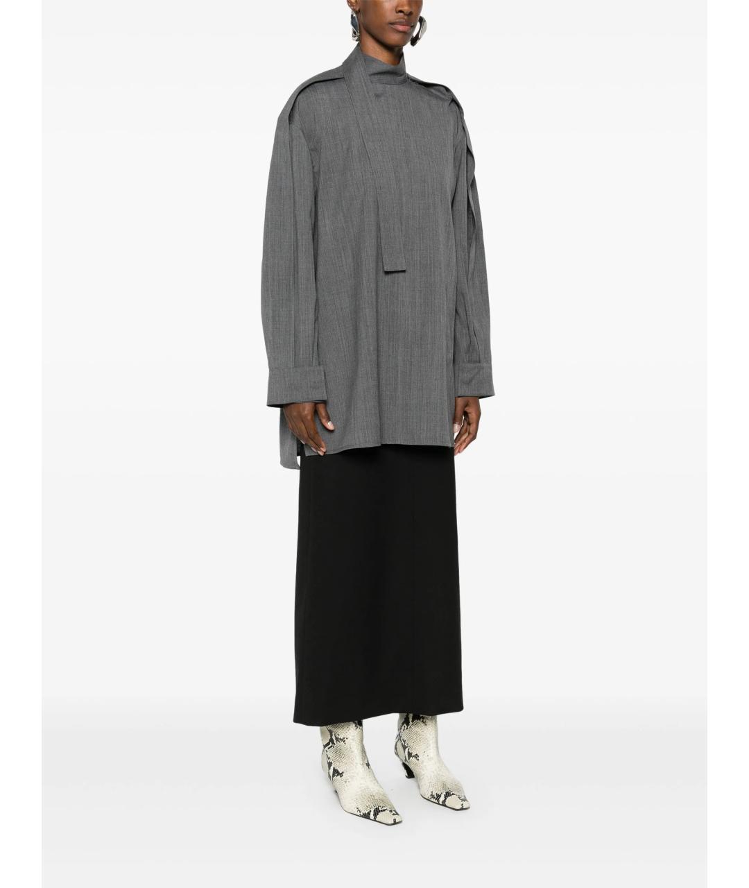 JIL SANDER Серая шерстяная рубашка, фото 3