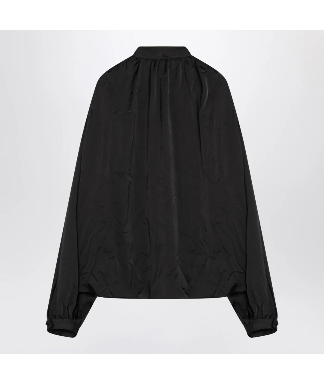 BALENCIAGA Черная шелковая рубашка, фото 2