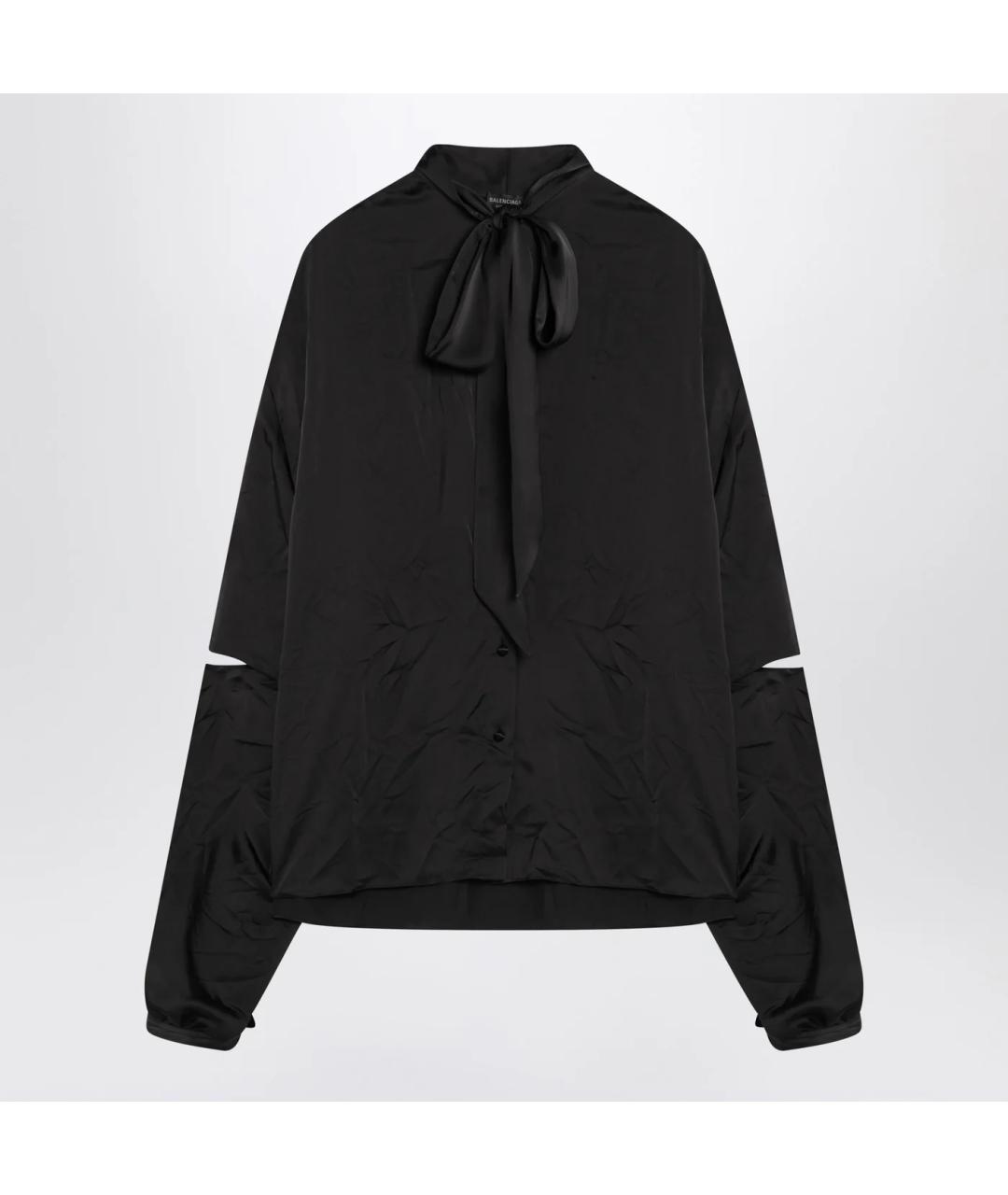 BALENCIAGA Черная шелковая рубашка, фото 3