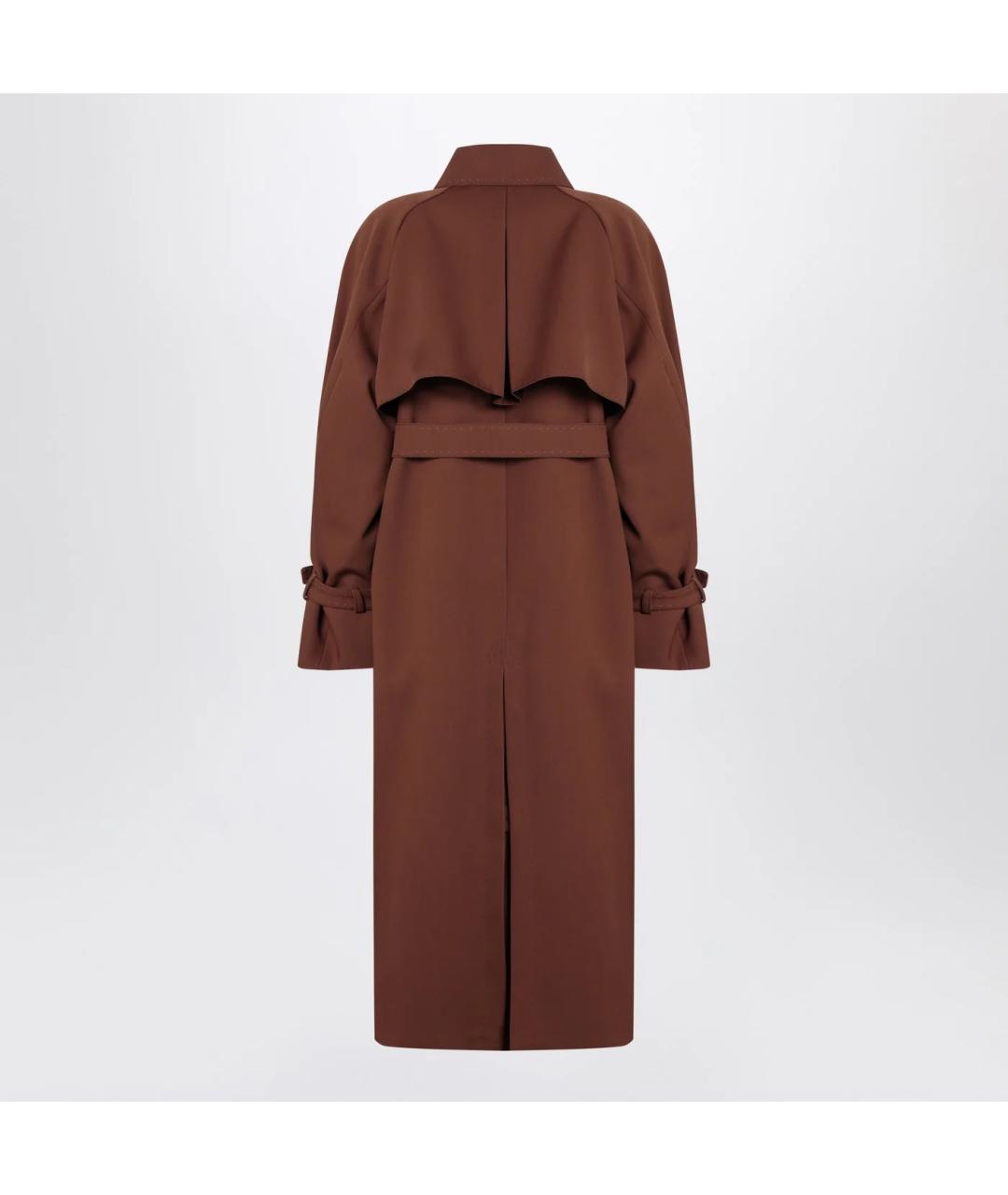 MAX MARA Коричневый полиэстеровый тренч/плащ, фото 2