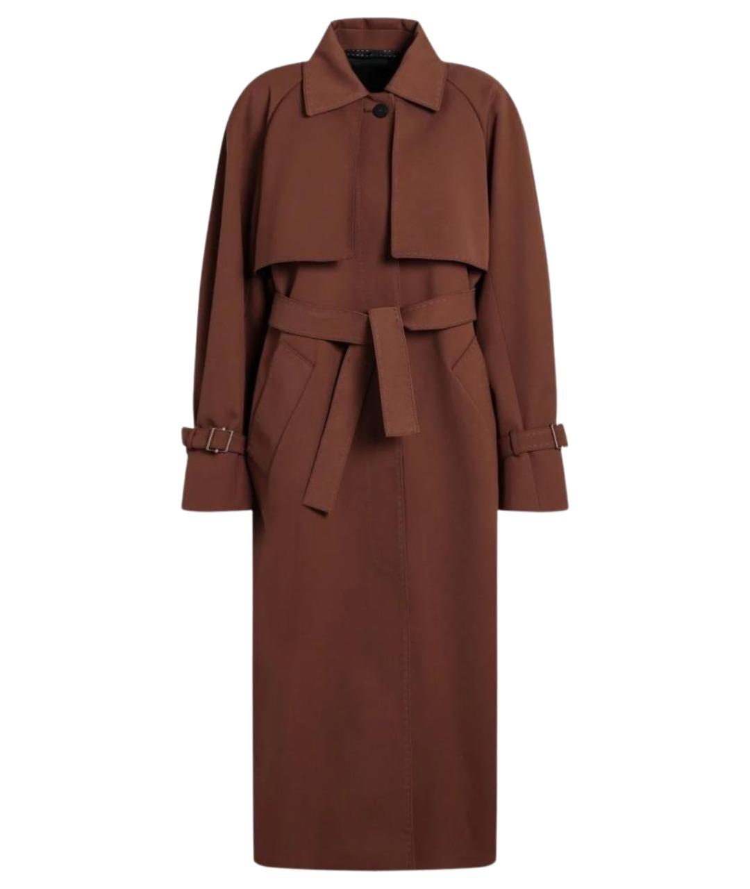 MAX MARA Коричневый полиэстеровый тренч/плащ, фото 1