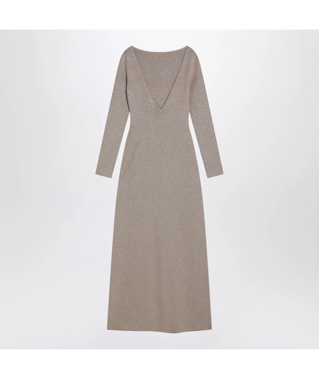 MAX MARA Бежевое вискозное повседневное платье, фото 2