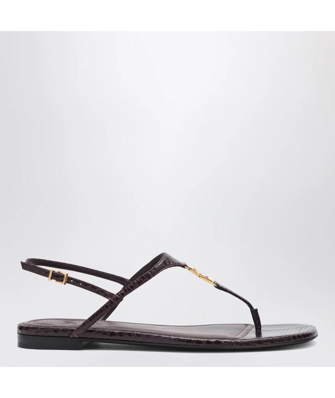 FENDI Фиолетовые кожаные сандалии, фото 3
