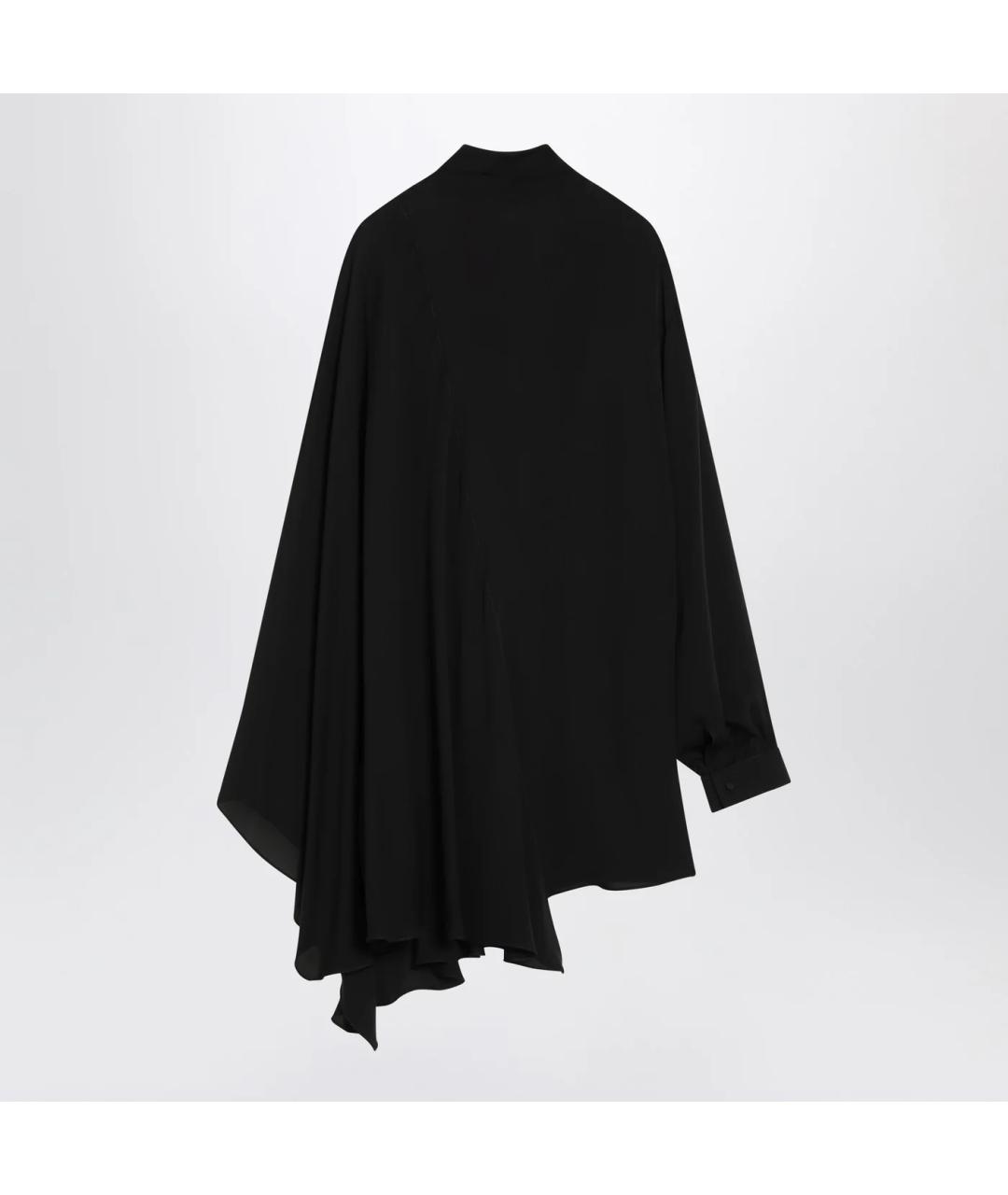 BALENCIAGA Черная шелковая блузы, фото 2