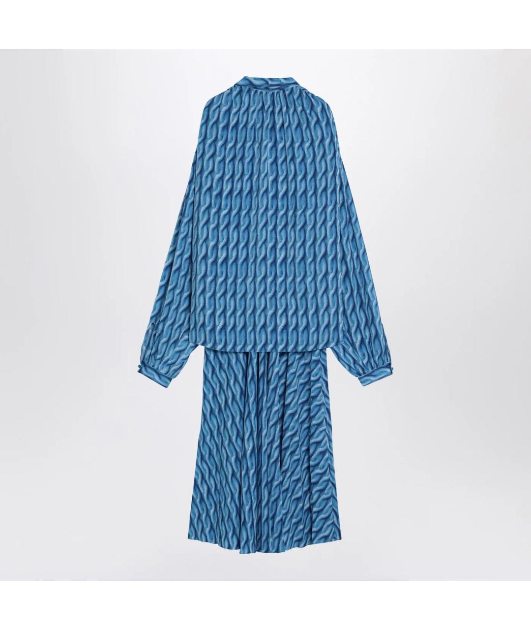 BALENCIAGA Синее шелковое вечернее платье, фото 2