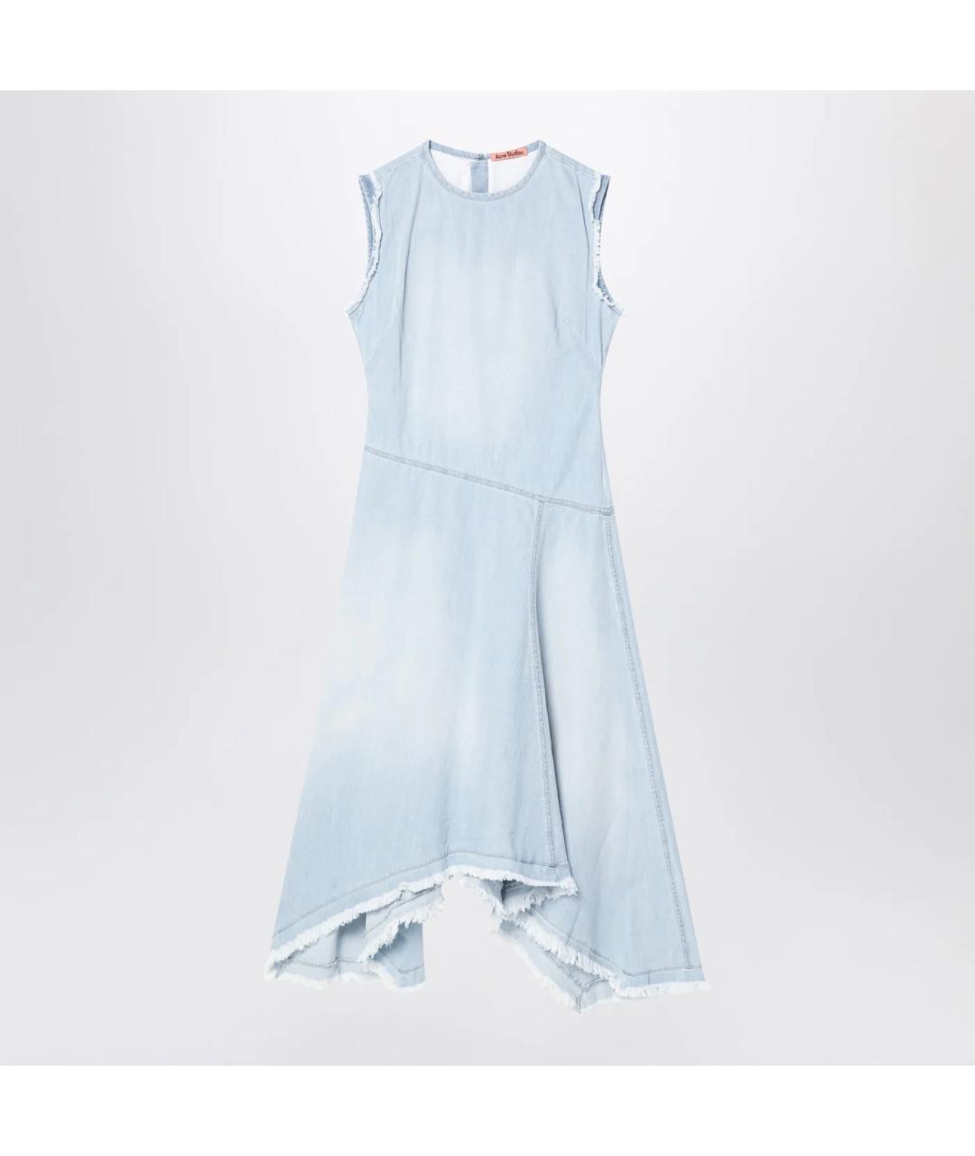 ACNE STUDIOS Голубое хлопковое повседневное платье, фото 3