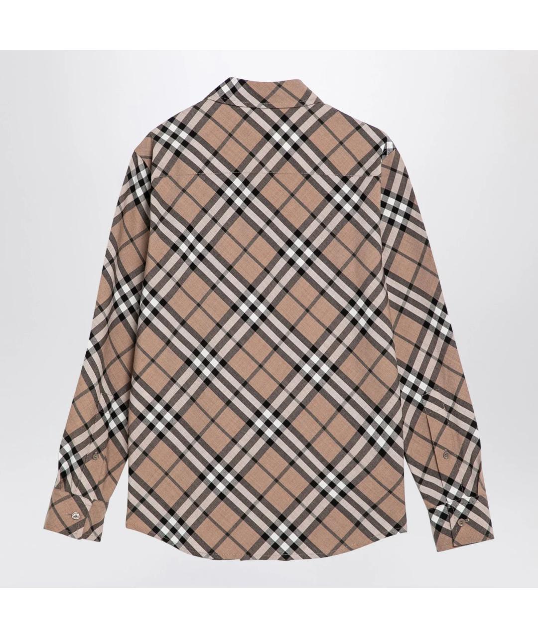 BURBERRY Бежевая шерстяная рубашка, фото 2