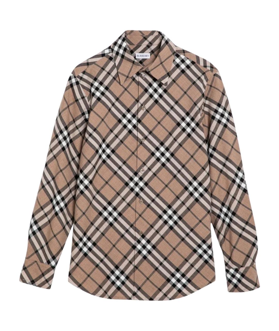 BURBERRY Бежевая шерстяная рубашка, фото 1