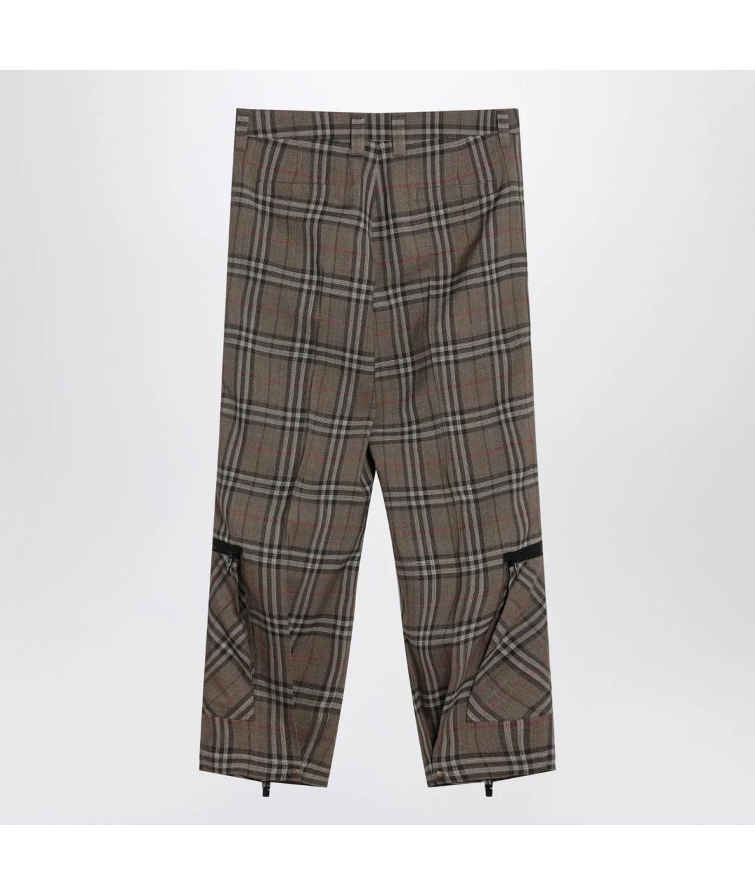 BURBERRY Коричневые вискозные повседневные брюки, фото 2