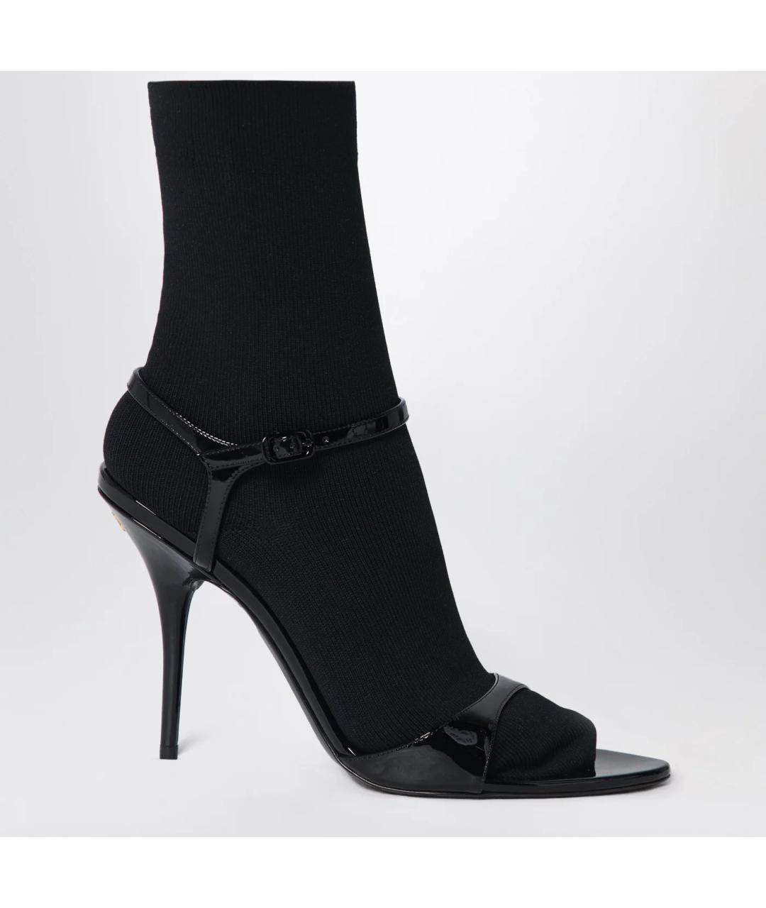 BALENCIAGA Черные босоножки из лакированной кожи, фото 3