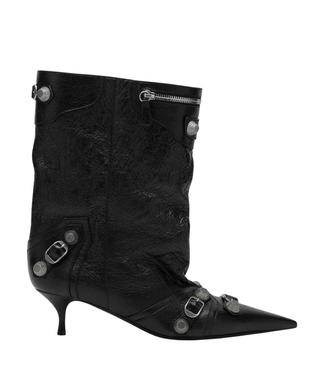 BALENCIAGA Черные кожаные ботильоны, фото 1