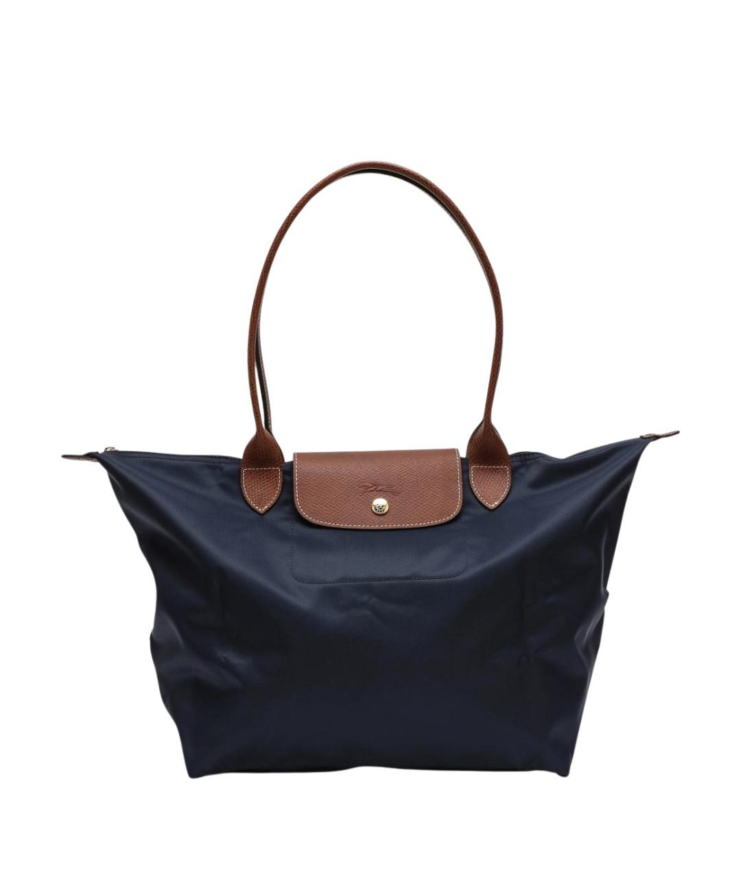 LONGCHAMP Темно-синяя тканевая сумка тоут, фото 1