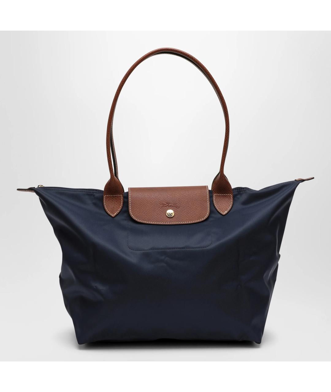 LONGCHAMP Темно-синяя тканевая сумка тоут, фото 3