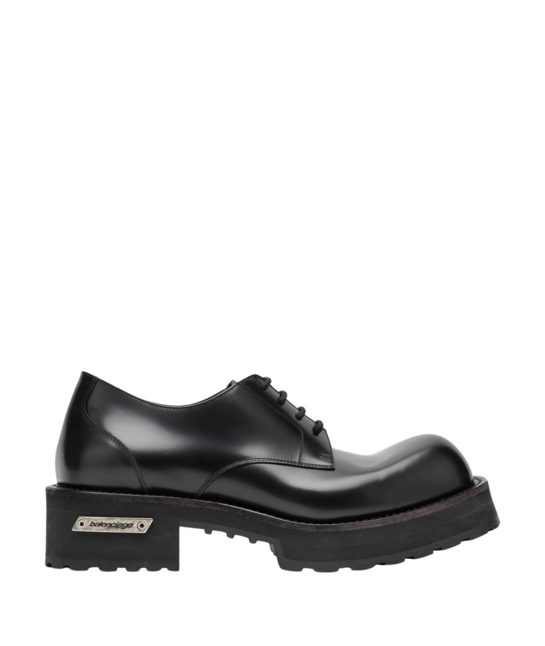 BALENCIAGA Черные кожаные низкие ботинки, фото 1