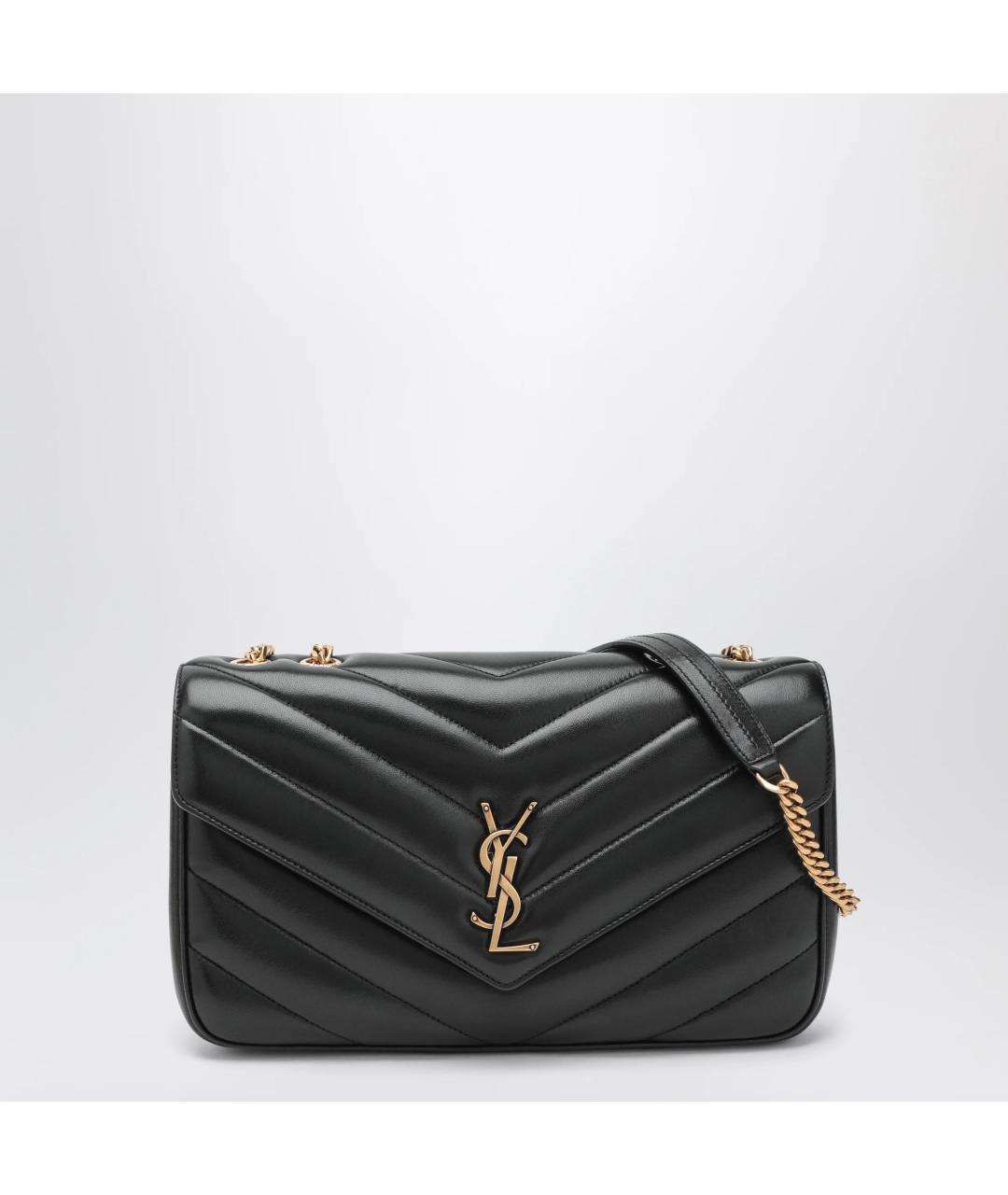 SAINT LAURENT Черная кожаная сумка через плечо, фото 3